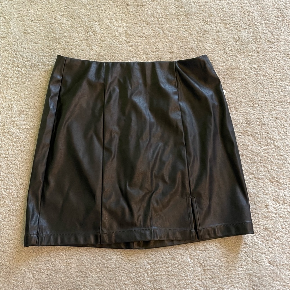 Faux leather skirt